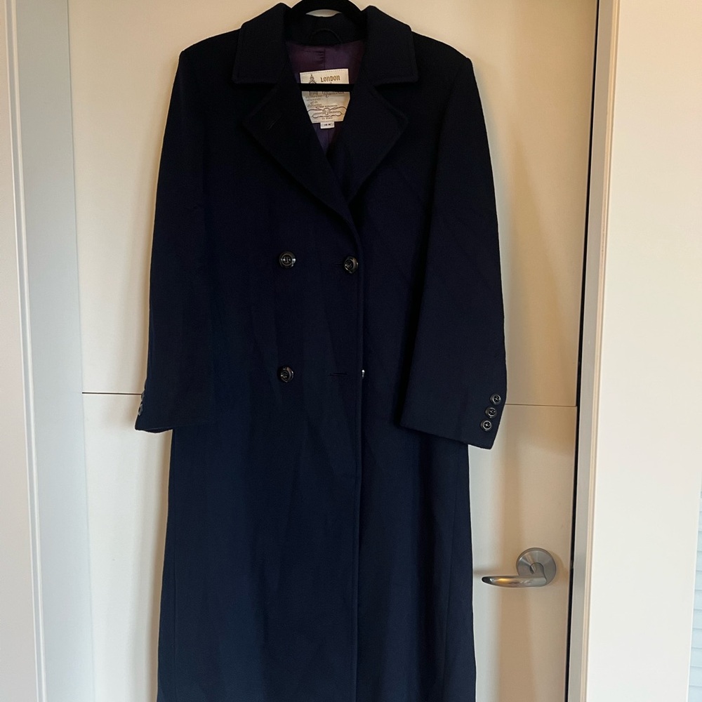 Vintage London Fog Navy Double-Breasted Women's Coat